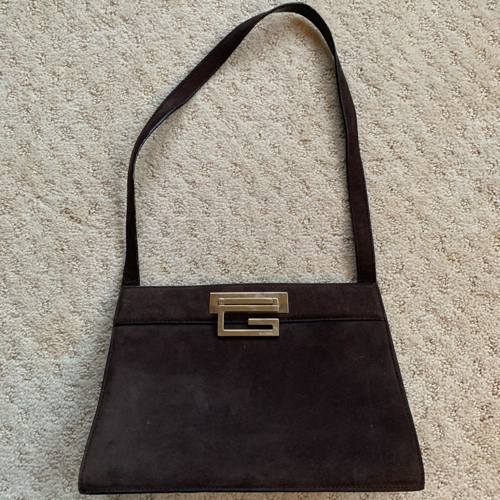 Vintage Suede Gucci Shoulder Bag